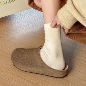 Free Shipping New Style Thick-Soled Slip-On Closed-Toe Lazy Slippers For Women Super Soft Sole Suitable For Dorm Use
