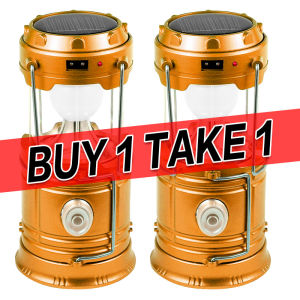 【Buy 1 Get 1】Original Solar Powered Flashlight Portable Camping Lamp USB Rechargeable 5800 Solar Camping LAMP Lantern Emergency LED Light