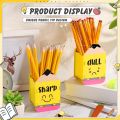 2 Pcs Pencil Shaped Holder Sharp and Dull Holder Wooden Dispenser Pencil Storage Organizer for Back to School Teachers Classroom Management Organization(Cute). 