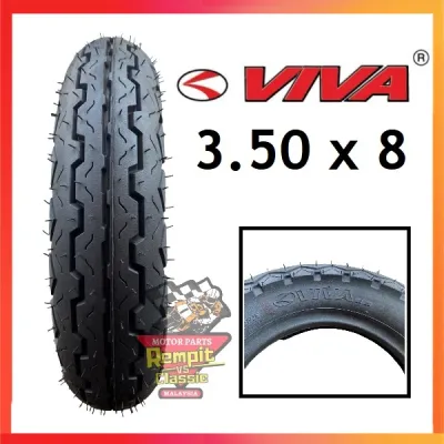 REMPIT VESPA 350 8 VIVA Tayar Tube Type Bunga TT100 350-8 Tire Tiub Tayar Tube Tyre Scooter 3.50-10 Vespa V100