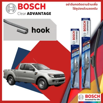 ใบปัดน้ำฝน คู่หน้า ขนาด 16+24 Fitting2-1/Hook FORD RANGER T6 T7 year 2012-2021 ฟอร์ด เรนเจอร์ BOSCH AEROTWIN ปี 1213141516171819202155565758596061626364 Ranger w