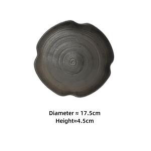 เครื่องปั้นดินเผาแฮนด์เมดสไตล์ญี่ปุ่นจานอาหารถาดอบจานเซรามิคสลัดแบบแหวกแนว