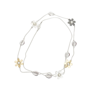 Multifuntional Flower Pendant Necklace Long Adjustable Length Necklace Suitable for Work Meetings and Evening Event