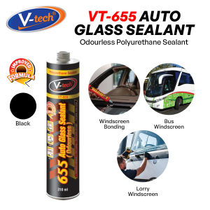 V-Tech VT-655 Auto Glass Silicone Sealant 310ML - Black