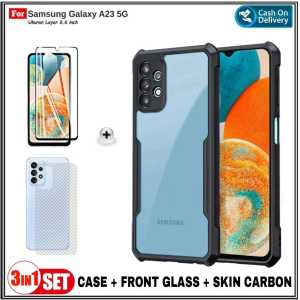 Paket 3in1 Full Soft Case Samsung Galaxy A23 5G A12 2020 Soft Hard Casing Fusion