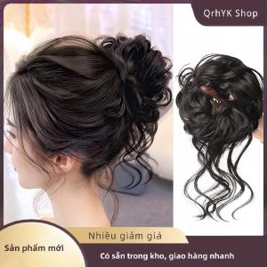 Hàng có sẵn✨ Tổng hợp xoăn Bun lộn xộn Claw chignon Clip đàn hồi tóc scrunchies hairpieces Donut updo tóc miếng đối với phụ nữ