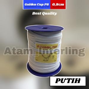 Karet Elastis 08CM - karet bra | karet kolor | elastik baby | karet GOLDEN CUP | karet elastik | Karet elastis elastik elastic 08cm Hitam Putih Roll | Karet Menjahit baju celana mukena dasi sprai sprey seprai Bagus kuat awet