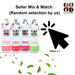 Good Cocktails Co (Cocktail Mixer) Mix & Match | Bundle of 3 | Mojito | Margarita | Cosmo | Daiquiri (750ml)