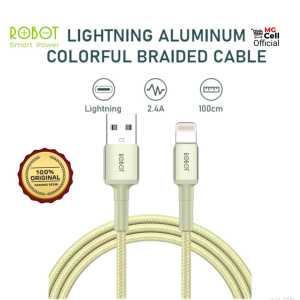 Kabel Data ROBOT RSL100 3A Lightning 100cm i-Phone - Garansi Resmi 1 Tahun
