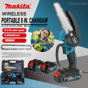 MAKITA Electric Chain Wood Cutting Saw Blade Cordless Electric Chainsaw 6inch Shears Rechargeable