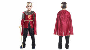 Children King Prince Costumes For Boys Kids Cosplay Dress Up Cloak Crown Scepter Set Carnival Roleplay Party Outfit