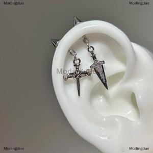 [COD] Modingdue 1Pc Fashion Trendy Sword Pendant Ear Bone Nail Stainless Steel Earrings For Women Body Puncture Accessories