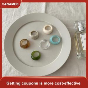 【CANAMEK】 Nhựa Vòng Thiết Lập 1 3Pcs Acrylic Đầy Màu Sắc Không Thường Xuyên Hình Học Retro Cá Tính Cho Phụ Nữ Phụ Kiện Quà Tặng Ý Tưởng Cho Đảng