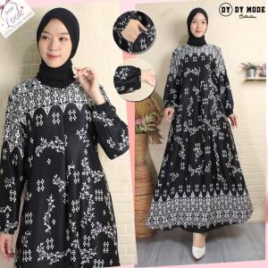 Gamis Elegan Motif Floral Jumbo Silk Nyaman untuk Segala Gaya