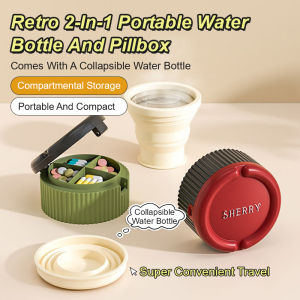 Portable 2in1 Pill Box Oneday Meal Folding Mug Sealed Moistureproof Portable Pill Boxes