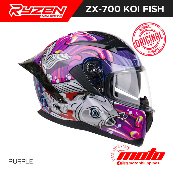 Moto RYZEN ZX700 Koi Fish Helmets Dual Visor | Lazada Philippines