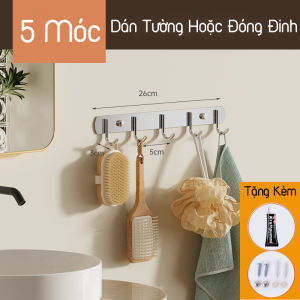 Móc Tròn Treo Quần Áo Gắn Tường Nhà Tắm INOX SUS304 Dán Tường Tặng Kèm Keo Và Đinh