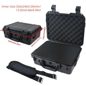 Equipment Hard Case with Pre-cut Sponge and Single Crossbody Strap for Camera Photography Safety Toolbox Portable Suitcase