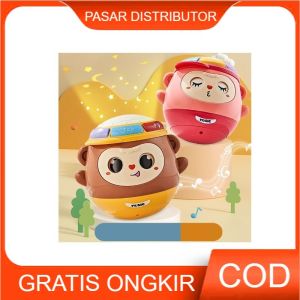 Mainan Anak MUSICAL MONKEY CUTE TUMBLER TOY 868-63 Mainan Musikal Lampu Anak Edukasi Lampu Monkey Mainan Anak Perempuan - Mainan Anak Laki Laki