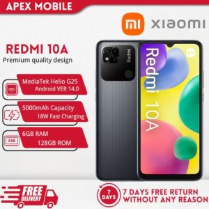 2 Years Warranty Xiaomi Redmi 10A Cellphone | 6GB+128GB | 13MP Camera | 6.53" HD Screen | 5000mAh
