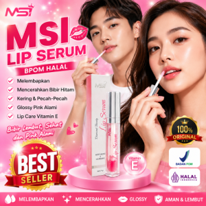 MSI LIP SERUM BPOM & HALAL | Lip Care Vitamin E | Melembapkan Mencerahkan Bibir Hitam Kering & Pecah-Pecah | Glossy Pink Alami Bibir sehat lembap dan tampak pink alami setiap hari!
