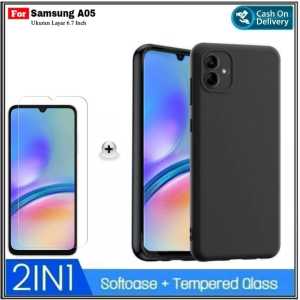 PAKET 2IN1 Soft Case Samsung A05 A05S Softcase Free Tempered Glass Clear DI ROMAN ACC