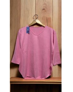 Kaos Wanita Spandek Rayon Lengan 3/4 Polos Casual Ukuran Besar