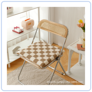【Pure Care】 Checkered Memory Foam Seat Cushion / Removable Washable Non-Slip Chair Pad for Office Dorm and Dining Chairs