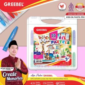 ORIGINAL GREEBEL Crayon Krayon 55 Warna / Crayon Kids Oil Pastel 55 / Crayon Greebel 55 Warna