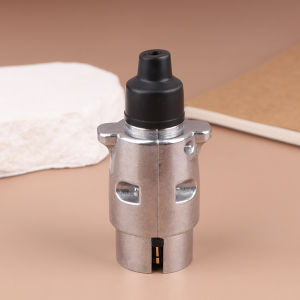 438178 ZXC 12V 7 Pin Trailer Plug Socket Set Aluminum Alloy Plug Trailer RV Plug Socket Car Trailer Coupling Connector EU Plug