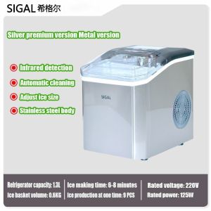 Ice Maker Fully Automatic Ice Cube Making Machine/ Small Milk Tea Shop Commercial Household/ Mini Ice Machine Automatic