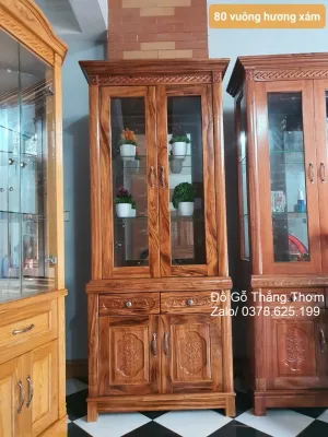 tủ trang trí gỗ hương phòng khách