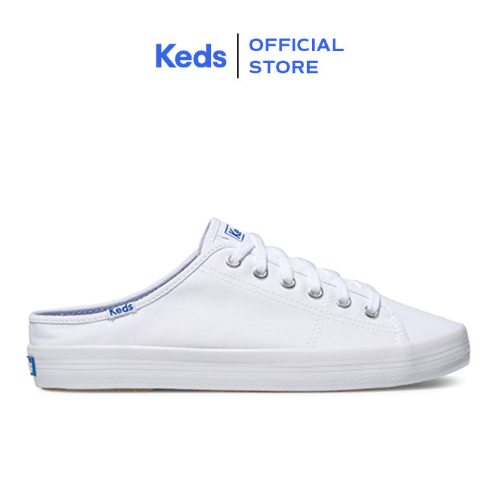 Keds Womens Kickstart Mule Canvas Slip on White WF61986 Cushioned Footbed Mule Round Toe Slip On Shoes Versatile Sporty Mules Lazada Lazada PH