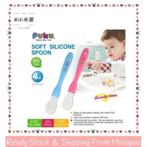 PUKU Baby Silicone Spoon P14316 Silicon Baby Feeding Spoon/ BPA FREE/ Food Grade Kids Spoon/ Infant Training Spoon/ Sudu Bayi/ 宝宝硅胶汤匙