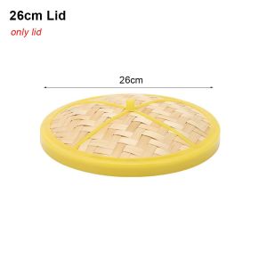 NEXTYOO 1Pcs Làm thủ công Nồi hấp bằng tre Có nắp Đa chức năng Giỏ hấp 13-30cm Nồi hấp bánh bao Làm món ăn Trung Quốc