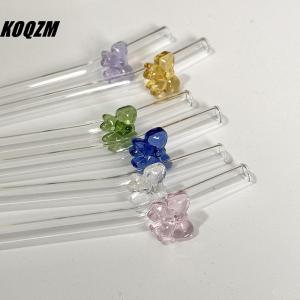 KOQZM 1pc 8mm Glass Straw Reusable Drinking Straws Cute Butterfly Heat-Resistant Straw For Festival Party Wedding Cocktail Bar Beachs