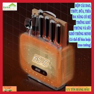 HỘP CÀI DAO THỚT ĐŨA THÌA ĐA NĂNG CÓ HỆ THỐNG KHỬ TRÙNG VÀ SẤY KHÔ THÔNG MINH (Có thể để bàn hoặc treo tường) "BAHAMAR" giúp loại bỏ vi khuẩn ẩn náu trong dụng cụ nhà bếp.