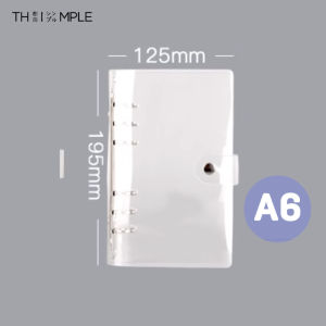 A7/A6 /A5 Binder 6 ring transparan Soft PVC Notebook Binder Cover Planner 6-Ring Loose-Leaf Folder-THIMPLE