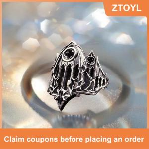 【ZTOYL】 Độc Đáo Chữ Thập Đốt Nhà Thờ Gothic Cứu Trợ Cửa Sổ Hollow Khắc Có Thể Điều Chỉnh Hợp Kim Mở Vòng Cho Hàng Ngày Mặc Đồ Trang Sức Quà Tặng