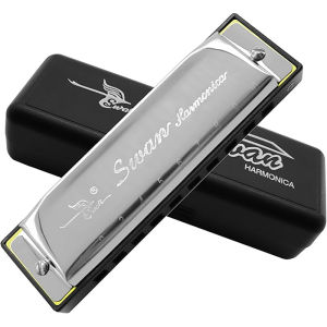 KAWES 10 Hole Harmonica Key of C Mouth Organ Music Sense Training Blues Harmonica Swan Harmonica Jazz Folk Harmonicas