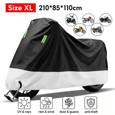 Oxford Cloth Motorcycle Cover Waterproof UV Protection Dustproof With Reflective Strips Lock Hole Universal Motor Cover For All Motorcycles