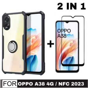 PROMO PAKET 2 INC 1 CASE OPPO A18 2023 / OPPO A38 4G / A38 4G NFC 2023 / A57 4G / A57 5G / A77 4G / A77S 4G / A77 5G / A77S 5G 2022 Ultra Slim Shockproof Transparent Premium Softcase Anti Fall CINCIN RINKG
