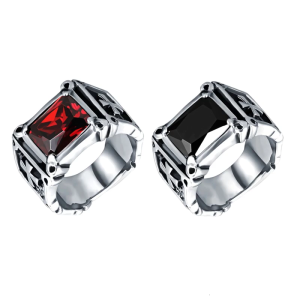 Modern Cubic Zirconia Silver Crossed Ring Elegant Colorful Stone Ring Punk Style Accessories For Men Women