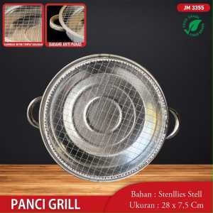 Panci Hotpot Panci Shabu 2 Sekat Tutup Kaca Steamboat Suki Grill BBQ