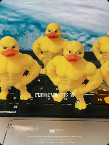 Humorous Muscleman Duck Statue Creative 3D Published Plan Environmental Friendly Substance Perfect For Joke Donations And Office Deck