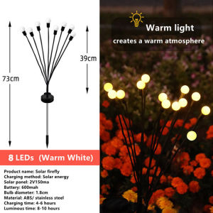 Vimite 2PCS ngoài trời không thấm nước năng lượng mặt trời đom đóm ánh sáng sân vườn 10LED ánh sáng ngoài trời không thấm nước IP65 Starlight nhấp nháy năng lượng mặt trời trang trí sân vườn ánh sáng Giáng sinh trang trí đường