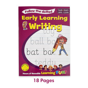 Reusable Word Writing Practice Book for Kids Wipe-Clean Handwriting Workbook 18 Pages Early Learning Writing Book with Reusable Tracing Practice 21×28cm