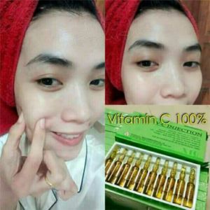 Serum Vitamin C V-C VC INJ 1 Box Isi 10 Ampoul dicampur lotion mencerahkan seluruh badan