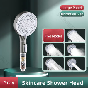 5 Modes High Pressure Skin Care Shower Head Water Saving Handheld Rain Shower Negative Ion Filtration Shower Head One Click Stop Water