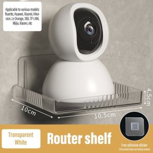 Security Camera Wall Mounted Stand Punch-Free Acrylic Monitoring Bracket Mini Speaker Router Holder